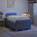 Boxspring krevet s madracem Svjetlosiva 120 x 190 cm Tkanina - Svjetlo