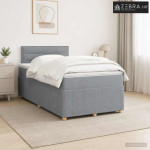 Boxspring krevet s madracem Svjetlosiva 120 x 190 cm Tkanina - Svjetlo