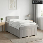 Boxspring krevet s madracem Svjetlosiva 120 x 190 cm Tkanina - Svjetlo