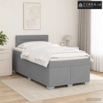 Boxspring krevet s madracem Svjetlosiva 120 x 190 cm Tkanina - Svjetlo