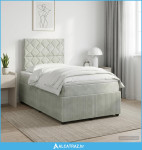 Boxspring krevet s madracem Svjetlosiva 120 x 200 cm Baršun - NOVO