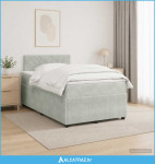 Boxspring krevet s madracem Svjetlosiva 120 x 200 cm Baršun - NOVO
