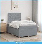 Boxspring krevet s madracem Svjetlosiva 120 x 200 cm Tkanina - NOVO