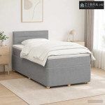 Boxspring krevet s madracem Svjetlosiva 120 x 200 cm Tkanina - Svjetlo