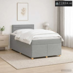 Boxspring krevet s madracem Svjetlosiva 120 x 200 cm Tkanina - Svjetlo