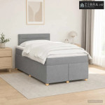 Boxspring krevet s madracem Svjetlosiva 120 x 200 cm Tkanina - Svjetlo