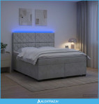 Boxspring krevet s madracem Svjetlosiva 140 x 190 cm Baršun - NOVO