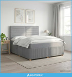 Boxspring krevet s madracem Svjetlosiva 140 x 190 cm Tkanina - NOVO