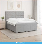 Boxspring krevet s madracem Svjetlosiva 160 x 200 cm Tkanina - NOVO