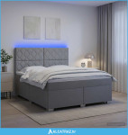 Boxspring krevet s madracem Svjetlosiva 180 x 200 cm Tkanina - NOVO
