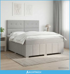 Boxspring krevet s madracem Svjetlosiva 180 x 200 cm Tkanina - NOVO