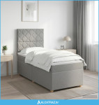 Boxspring krevet s madracem Svjetlosiva 80 x 200 cm Tkanina - NOVO