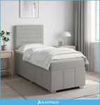 Boxspring krevet s madracem Svjetlosiva 80 x 200 cm Tkanina - NOVO