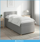 Boxspring krevet s madracem Svjetlosiva 80 x 200 cm Tkanina - NOVO