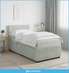 Boxspring krevet s madracem Svjetlosiva 90 x 190 cm Baršun - NOVO