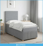 Boxspring krevet s madracem Svjetlosiva 90 x 190 cm Tkanina - NOVO