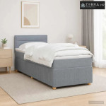 Boxspring krevet s madracem Svjetlosiva 90 x 190 cm Tkanina - Svjetlos