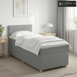 Boxspring krevet s madracem Svjetlosiva 90 x 190 cm Tkanina - Svjetlos