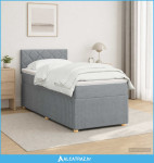 Boxspring krevet s madracem Svjetlosiva 90 x 200 cm Tkanina - NOVO