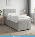 Boxspring krevet s madracem Svjetlosiva 90 x 200 cm Tkanina - NOVO