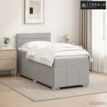 Boxspring krevet s madracem Svjetlosiva 90 x 200 cm Tkanina - Svjetlos