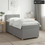 Boxspring krevet s madracem Svjetlosiva 90 x 200 cm Tkanina - Svjetlos