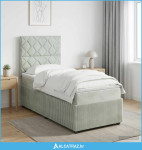 Boxspring krevet s madracem Svjetlosiva Jjedan Baršun - NOVO