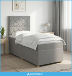 Boxspring krevet s madracem Svjetlosiva Jjedan Tkanina - NOVO