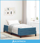 Boxspring krevet s madracem Tamno plava 100 x 200 cm Baršun - NOVO