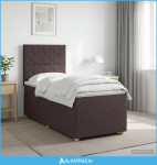 Boxspring krevet s madracem Tamno smeđa 100 x 200 cm Tkanina - NOVO