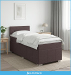 Boxspring krevet s madracem Tamno smeđa 100 x 200 cm Tkanina - NOVO