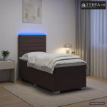 Boxspring krevet s madracem Tamno smeđa 100 x 200 cm Tkanina - Tamno s