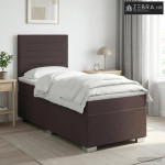 Boxspring krevet s madracem Tamno smeđa 100 x 200 cm Tkanina - Tamno s