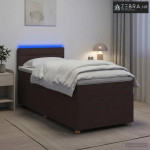 Boxspring krevet s madracem Tamno smeđa 100 x 200 cm Tkanina - Tamno s