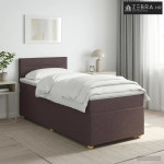 Boxspring krevet s madracem Tamno smeđa 100 x 200 cm Tkanina - Tamno s