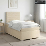 Boxspring krevet s madracem Tamno smeđa 120 x 190 cm Tkanina - Tamno s