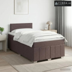 Boxspring krevet s madracem Tamno smeđa 120 x 190 cm Tkanina - Tamno s