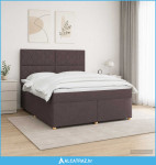Boxspring krevet s madracem Tamno smeđa 160 x 200 cm Tkanina - NOVO