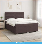 Boxspring krevet s madracem Tamno smeđa 160 x 200 cm Tkanina - NOVO