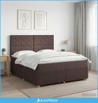 Boxspring krevet s madracem Tamno smeđa 180 x 200 cm Tkanina - NOVO