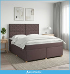 Boxspring krevet s madracem Tamno smeđa 180 x 200 cm Tkanina - NOVO