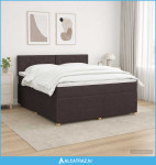 Boxspring krevet s madracem Tamno smeđa 180 x 200 cm Tkanina - NOVO