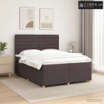 Boxspring krevet s madracem Tamno smeđa 200 x 200 cm Tkanina - Tamno s