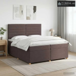 Boxspring krevet s madracem Tamno smeđa 200 x 200 cm Tkanina - Tamno s