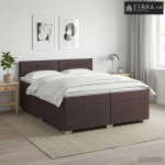 Boxspring krevet s madracem Tamno smeđa 200 x 200 cm Tkanina - Tamno s