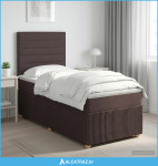 Boxspring krevet s madracem Tamno smeđa 90 x 200 cm Tkanina - NOVO
