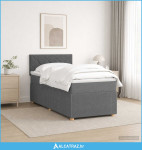 Boxspring krevet s madracem Tamnosiva 100 x 200 cm Tkanina - NOVO