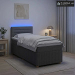 Boxspring krevet s madracem Tamnosiva 100 x 200 cm Tkanina - Tamnosiva
