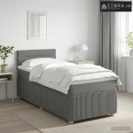 Boxspring krevet s madracem Tamnosiva 100 x 200 cm Tkanina - Tamnosiva