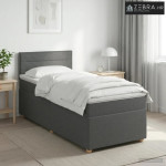 Boxspring krevet s madracem Tamnosiva 100 x 200 cm Tkanina - Tamnosiva